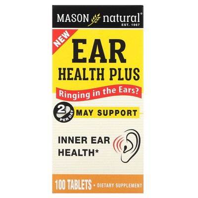 2 X Mason Natural, Ear Health Plus, 100 Tablets