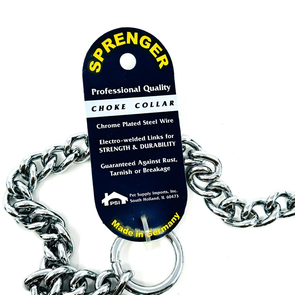Collar obturador de cadena redondo Sprenger 24", alambre de acero cromado, hecho en Alemania Foto 3 de 4