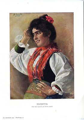 Herbert Arnold Marietta nach einem Aquarell Historischer Kunstdruck von 1903