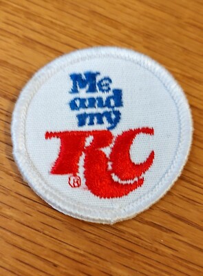Rare Vintage 1970 s  Me and My RC  Cola Drink White Round Patch Never Used