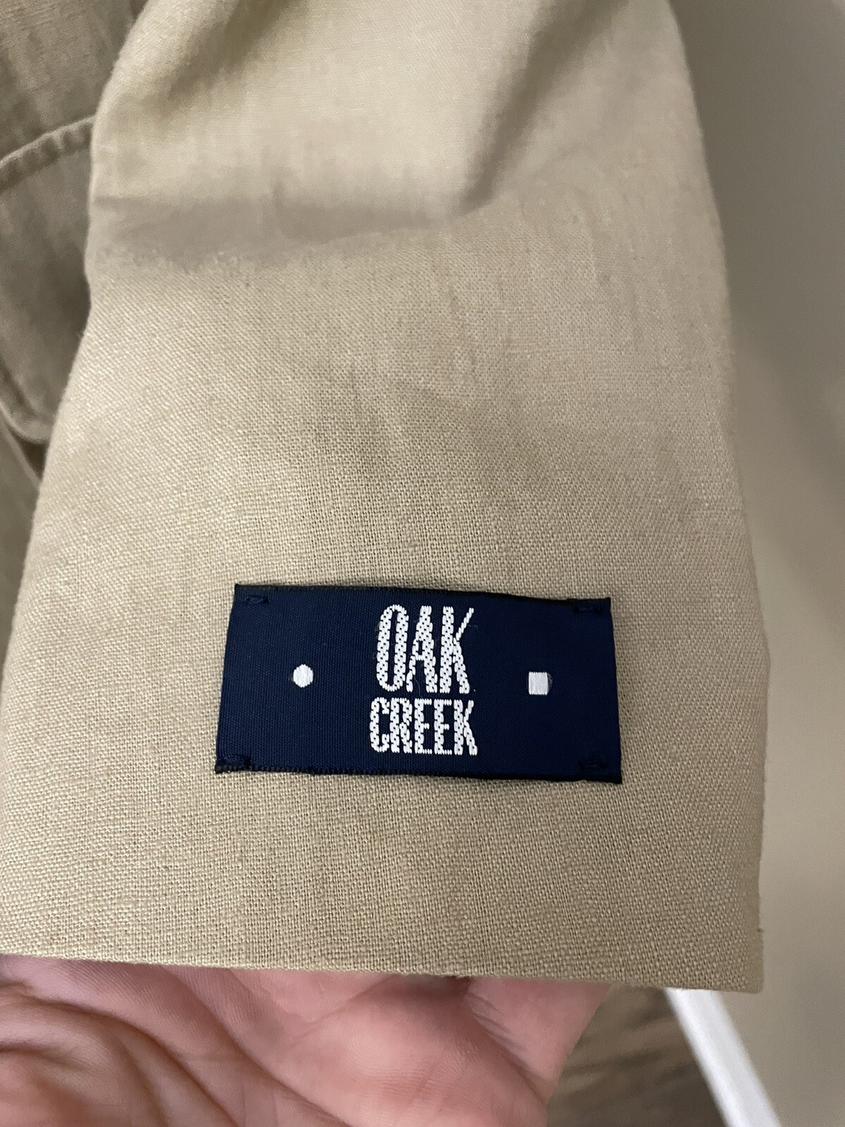 Oak Creek Dillards 44L 3 Button Beige Linen Blend Jacket Blazer Sport Coat  