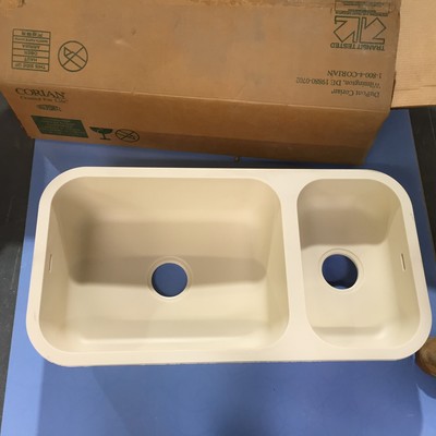 Corian Sink 873 Bone Double 878mm X 451mm Ebay
