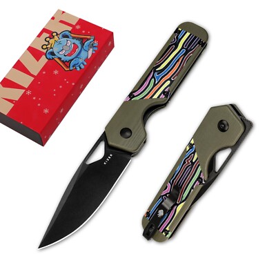 Kizer Militaw Pocket Knife, 3.36'' Nitro-V Blade Camping Folding Knife V3634A3