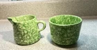 E1453~ STANGL Caughley Speckled Green Sugar and Creamer Vintage Pottery