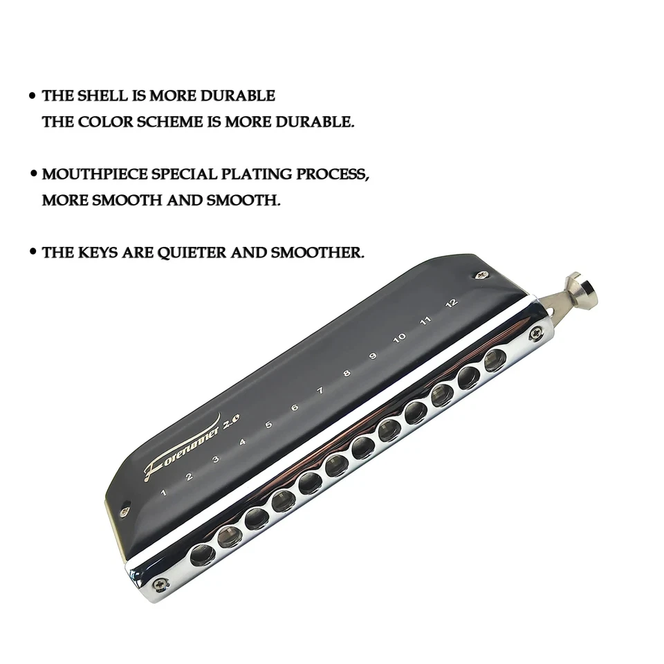 EASTTOP Forerunner 2.0 12Hole Mouth Organ Chromatic Harmonica without Valve C - Image 2 of 4