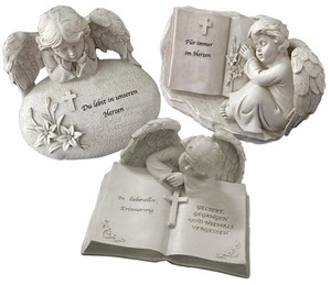 Formano Deko Trauer Engel Auf Stein Mit Spruch Flugel Friedhof Grab Buch Kreuz Ebay