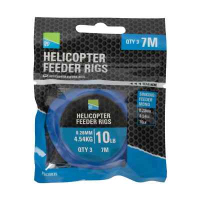 Preston Innovations Hubschrauber Feeder Rigs 3er-Pack 10 Pfund 0,28 mm Angelgerät