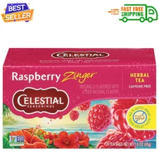 Celestial Seasonings Raspberry Zinger Herbal Tea, Caffeine Free - 20 Tea Bags