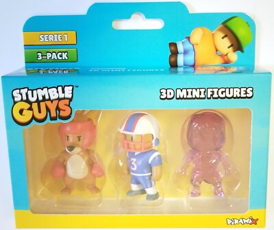 Stumble Guys Serie 1 3D Mini Figuren 3er Pack Boxen Roo Quarterback Amethyst Nyx