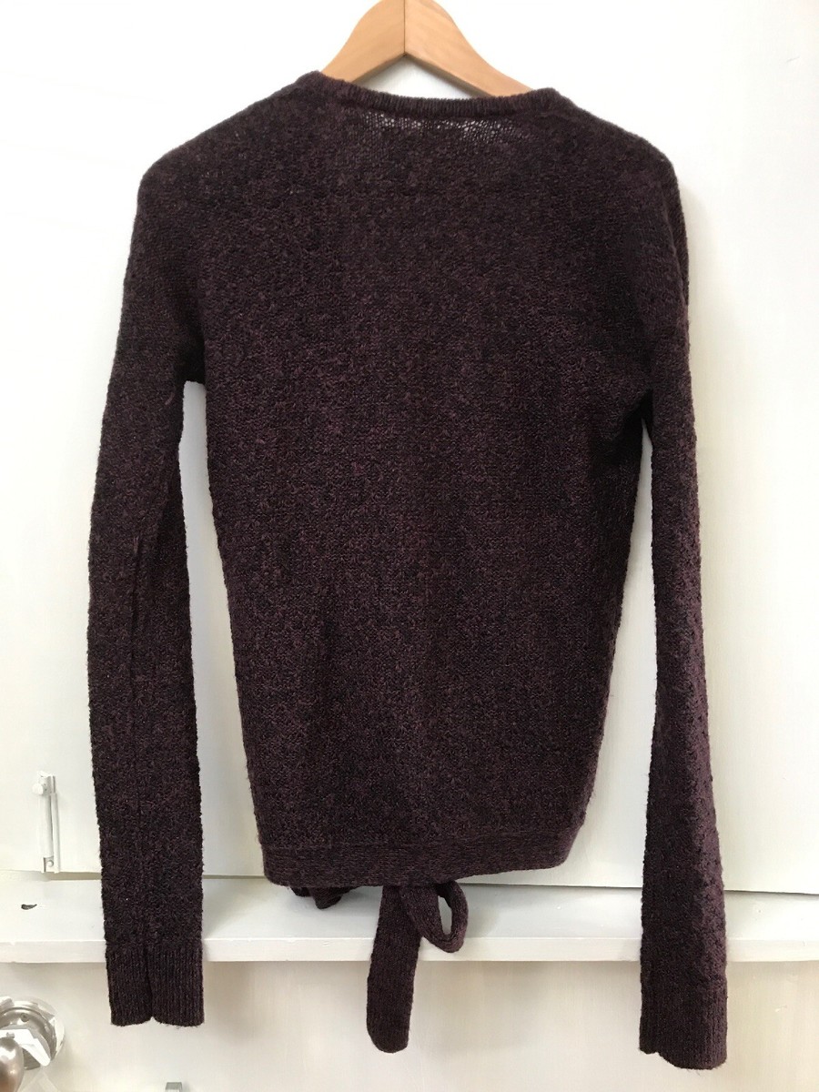Hollister Woman's Side Wrap Sweater XS Purple Black Knit
