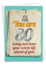 Funny 80th Milestone Birthday Greeting Card w/Envelope - You Are 80 Bitch