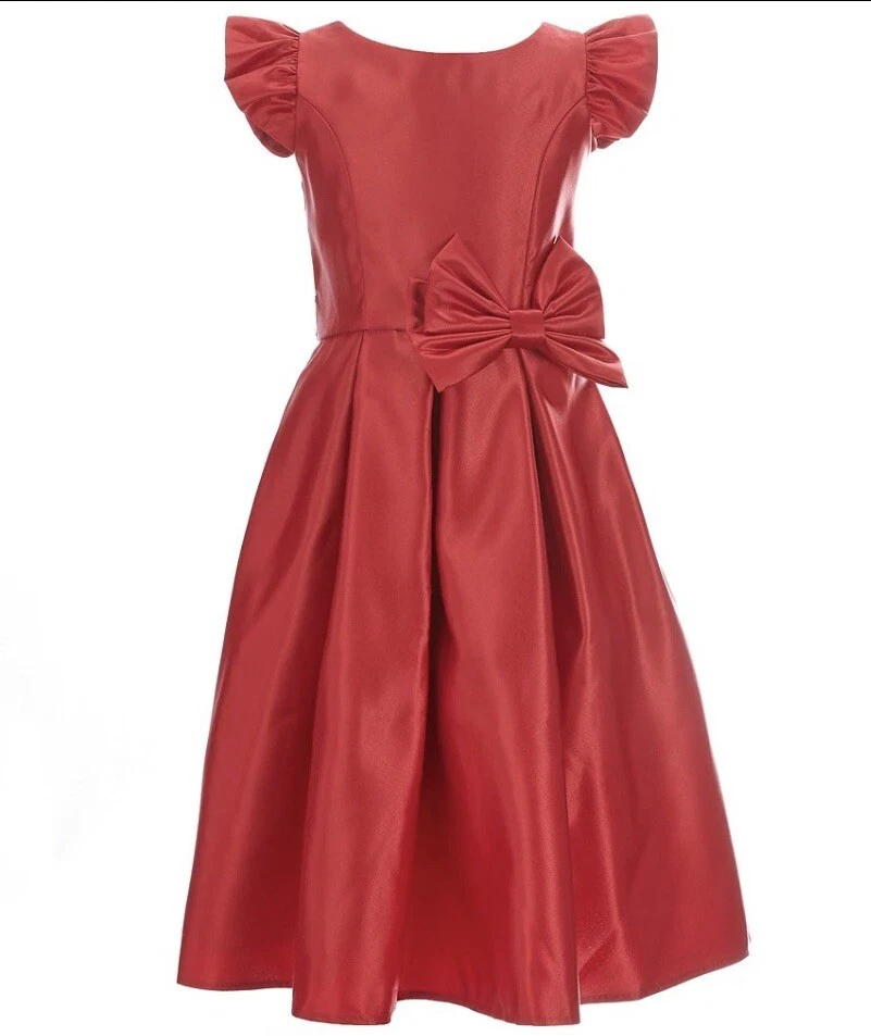 Sweet Kids girls Red Classic dull satin Dress size 14