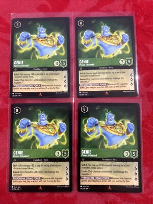 4x Disney Lorcana - Genie - Powers Unleashed - Rare #76 x4