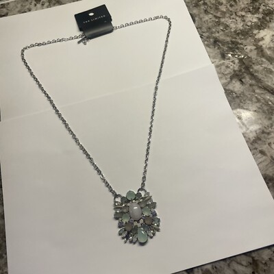 Signed THE LIMITED Rhinestone Necklace Silver Tone Chain NWT $39.95
