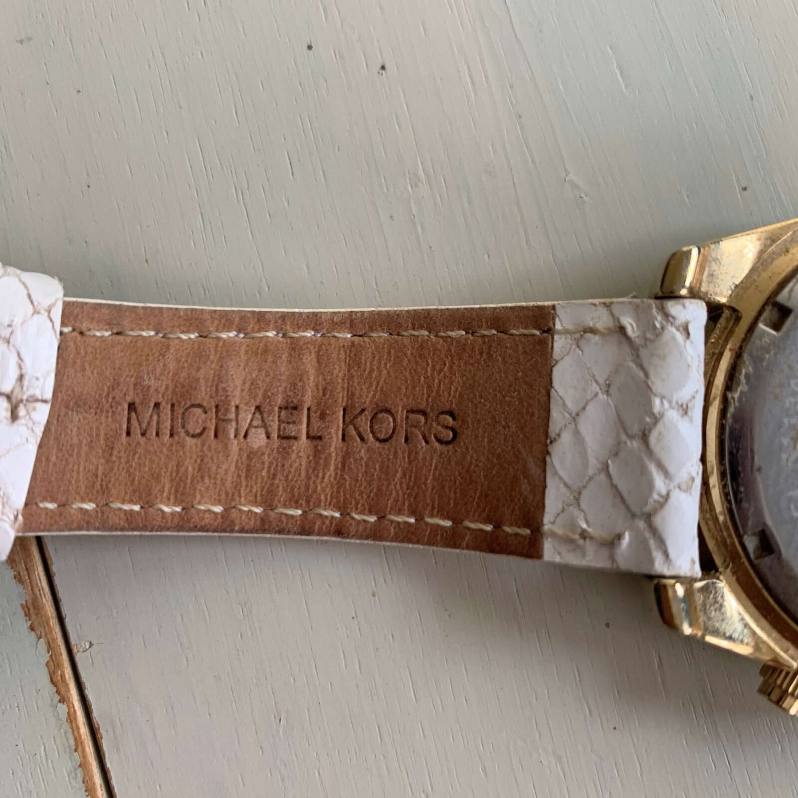 Michael Kors Watch White Python Snake Embossed Le… - image 7