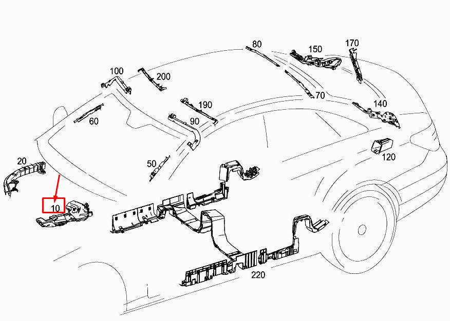 MERCEDES-BENZ E Cabrio A207 Batteriefach Kabelkanal A2075461880