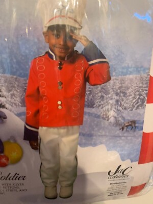 NWOT Toy Soldier Uniform Christmas Costume Child Size S 4-6 W/ Hat
