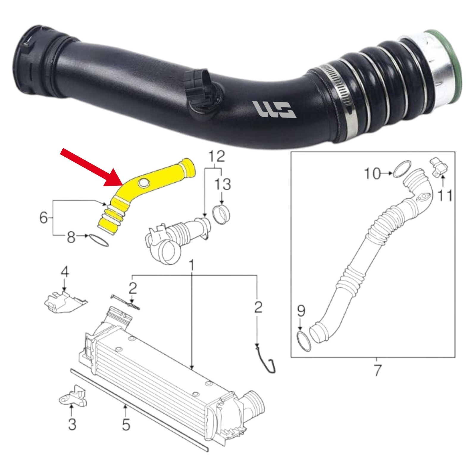 Turbo Hose Charge Air Pipe For BMW X1 E84 16I 20I 28I IX Z4 E89 13717588283