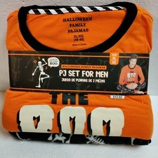 Men Halloween Skeleton Pajamas Boo Crew Glow Size XL Pajama Party