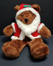 VTG 18" Santa Claus Brown Teddy Bear Stuffed Plush House of Lloyd 54-270 READ