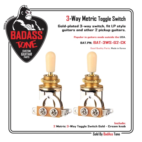 3 Way Toggle Switch - Gold / Cream Tip - Les Paul Epiphone (2)