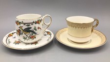 Two Birks Rawlins / Savoy China Demitasse Cups & Saucers - Carlton Ware Interest