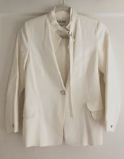 Kenzo Off White Ivory Crepe Dress Blazer Jacket Size 38