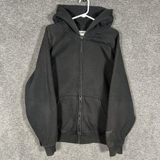 Fear Of God Essentials Hoodie Mens Large Black Full Zip Fleece Sweatshirt