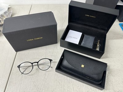 Linda Farrow LFL1017 ''Lee'' Optical Frames in Black / Silver - NEW