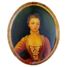 Hand Painted Medallion 25x30 CM - Made in Italy - Lace I Flowers