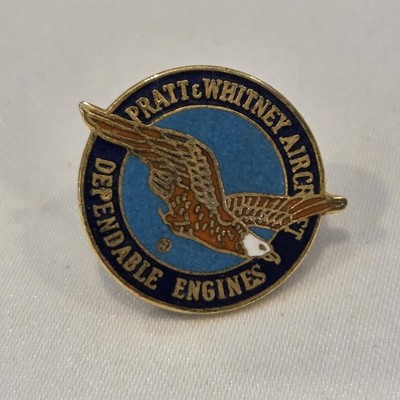 Vintage Pratt & Whitney Flugzeug zuverlässige Motoren Emaille Anstecknadel Abzeichen
