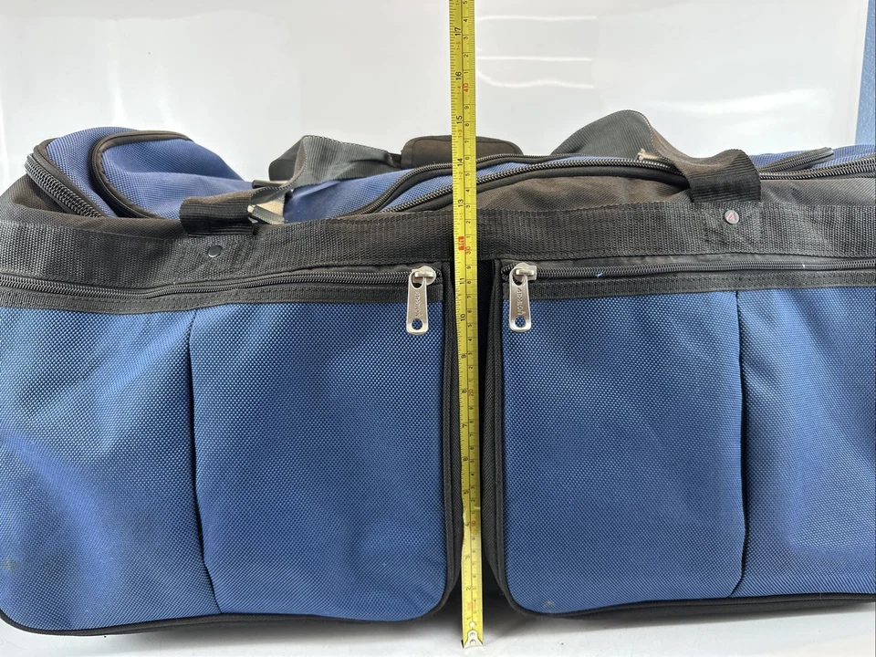 Bolsa de viaje de lona Athalon con ruedas, asa extensible GRANDE y alta, negra/azul Foto 2 de 4