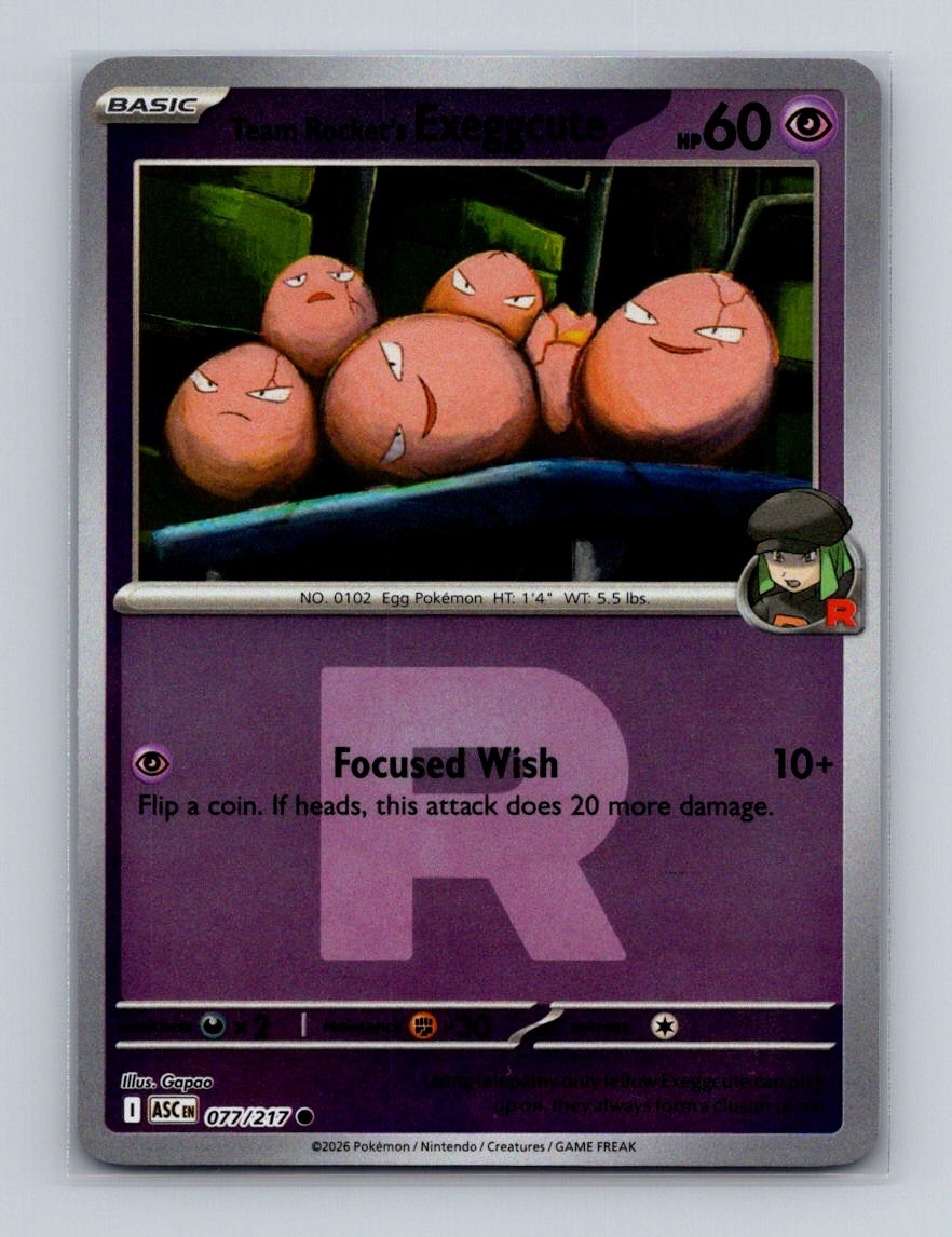Team Rocket's Exeggcute 077 2026 Pokemon Ascended Heroes Reverse
