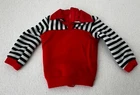 Vintage Barbie Ken Doll Red Shirt Black And White Tag Striped Sleeves Clothing