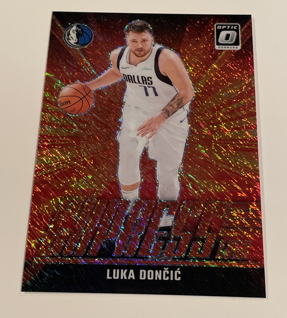 Luka Doncic 2024 Panini Donruss Optic #6 Express Lane Red Shimmer /75 Mavericks