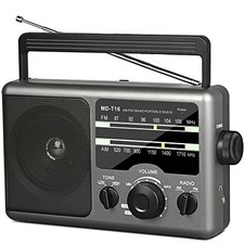 AM FM Portable Radio Battery Operated by 4X D Cell Batteries Or AC Power