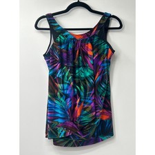 Miraclesuit Palma Paradiso Ursula Tankini Top Size 12 Tropical Swimwear Resort