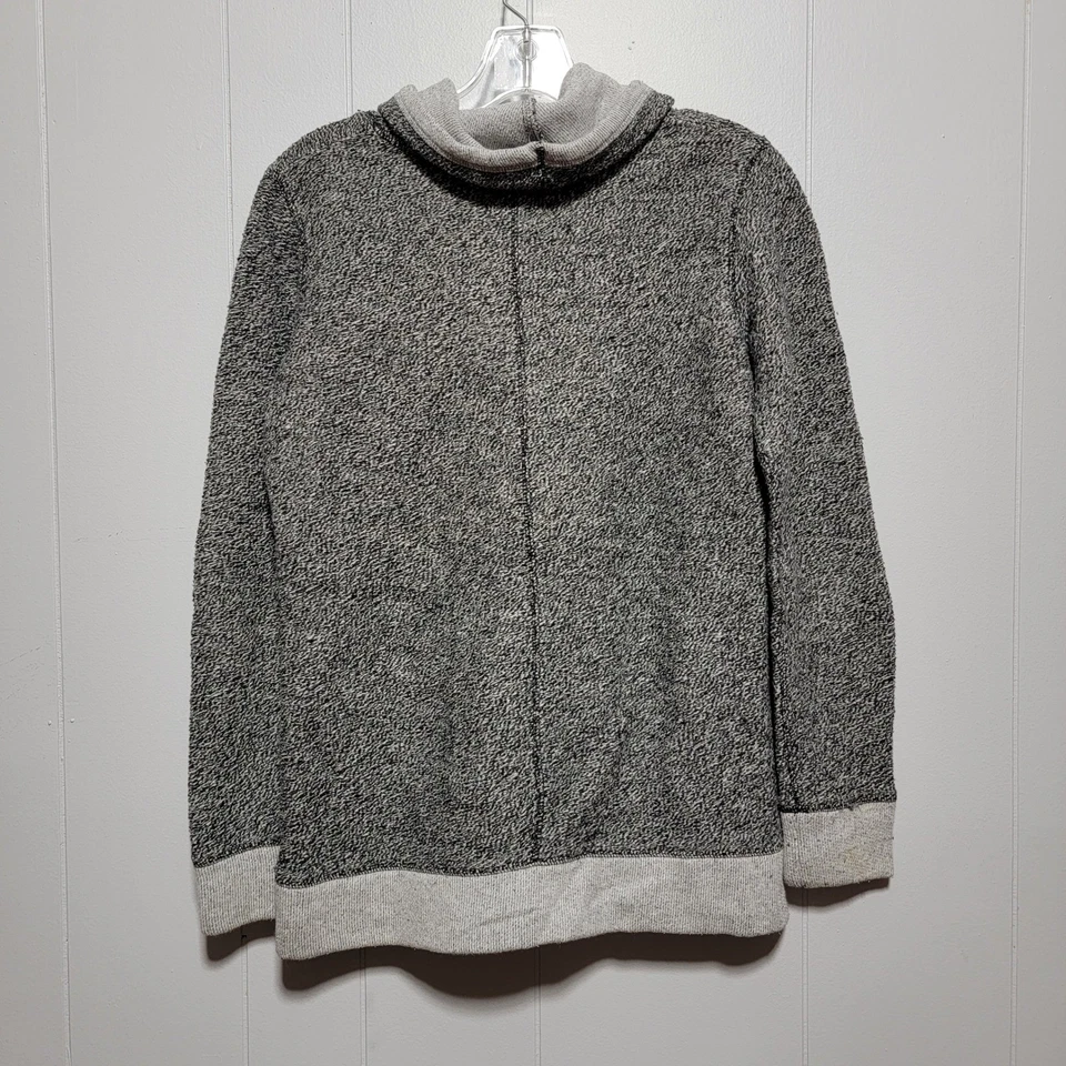 Suéter Pullover Converse All Star Para Mujer Pequeño Gris Texturizado Capucha Cuello Foto 4 de 4