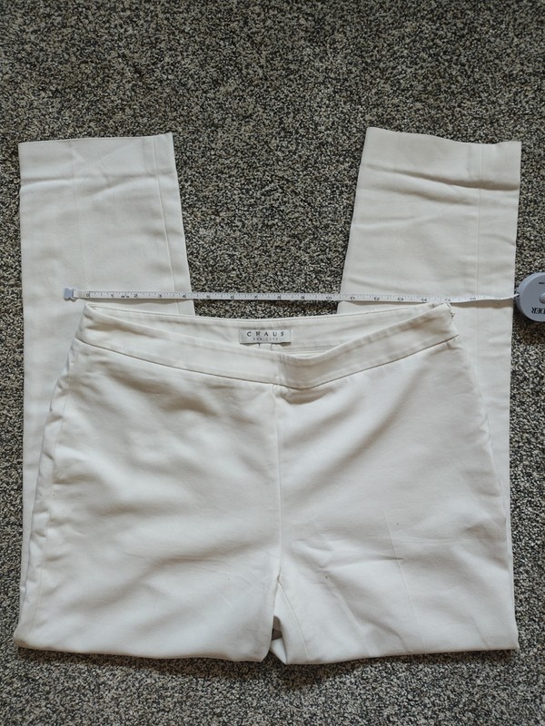 Chaus New York White Solid Dress Pants Women’s Regular Size 6
