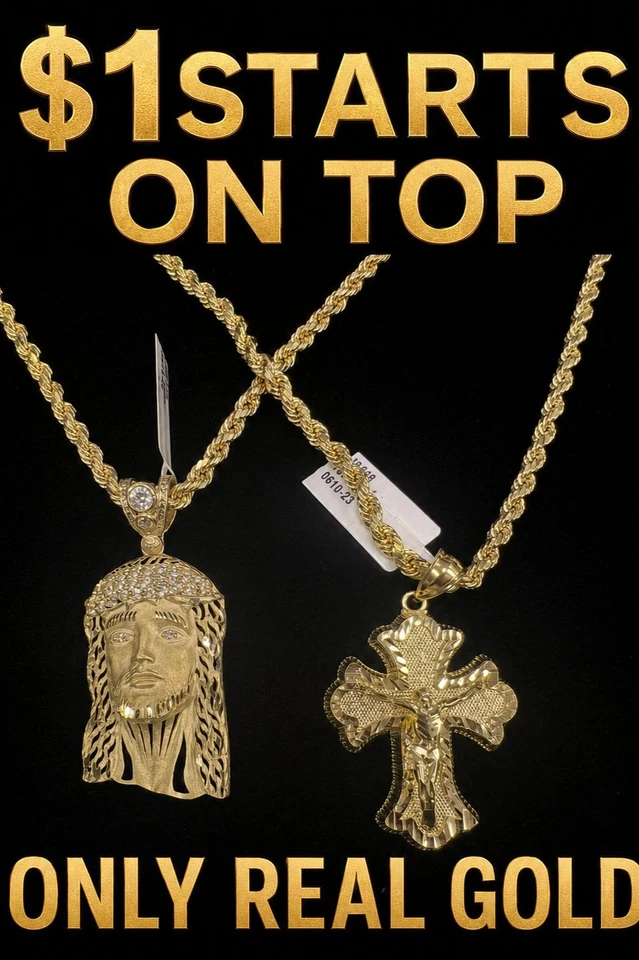 $1 STARTS REAL 10K GOLD JEWELRY (NO PLATING/FAKES)
