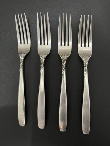 Lunt Sterling Silver STARFIRE Dinner Forks (4),  224 Grams Sterling Silver