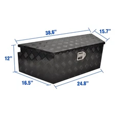 39"x16.5"x12" Aluminum Trailer Tongue Tool Box Truck Bed Pickup Storage Box RV