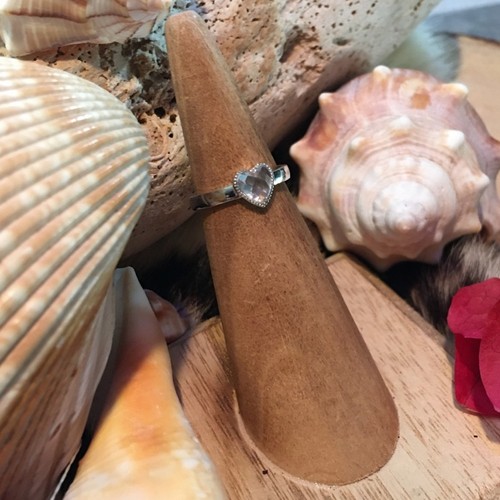 Sterling Silber facettierter CZ Herz Zehenring Midi Ring - Bild 2 von 4