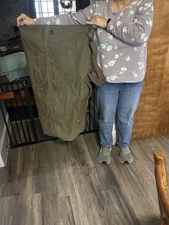 VINTAGE WWII 1/2 FIELD TENT CARRYING BAG 34”X15” HEAVY DUTY CANVAS OVERLANDER