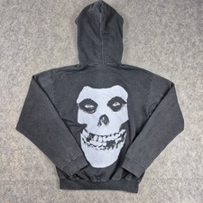 Vintage Misfits Hoodie Men S Black Full Zip Skull Cheetah Tag Y2k 90s Made Usa