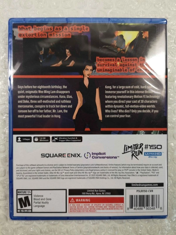 FEAR EFFECT PS5 USA NEW (GAME IN ENGLISH) (LIMITED RUN 150) - Photo 2/4