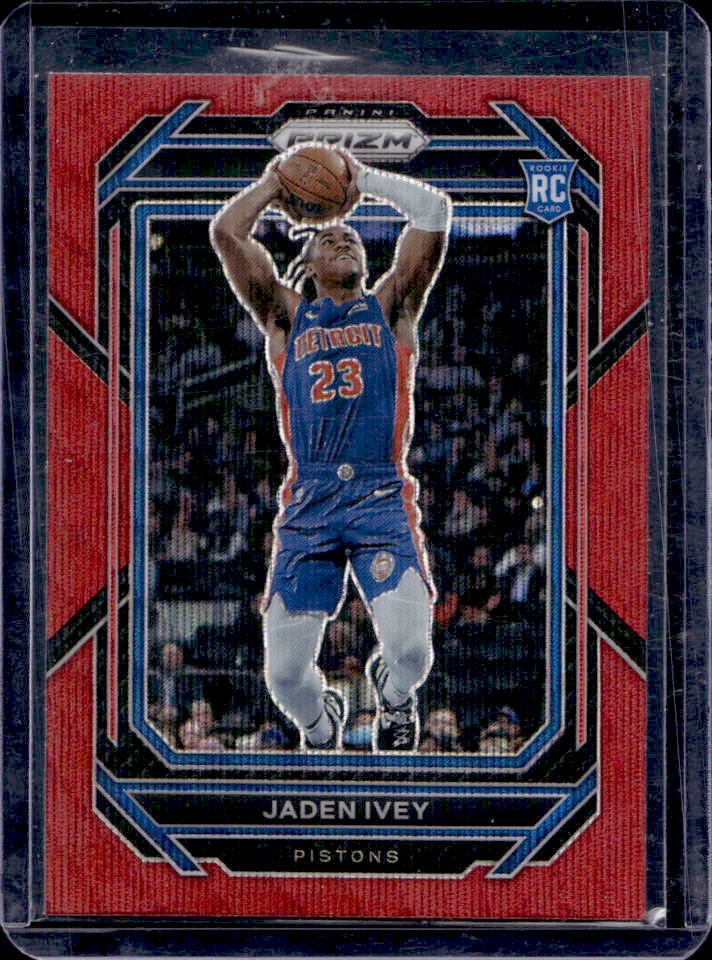 2022-23 Prizm Jaden Ivey RC Prizms Ruby Wave Rookie #256 Pistons