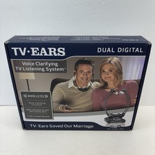 TV Ears 11841 Wireless Dual Digital Headphones - Black- Very Clean- No Tips