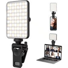 Rechargeable Selfie and Phone Light Clip with Adjustable Brightness for Makeup,