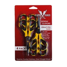 Piranha Pruner Bonsai Scissors - Fluorine Coated 64 MM 4 PACK/FREE SHIP